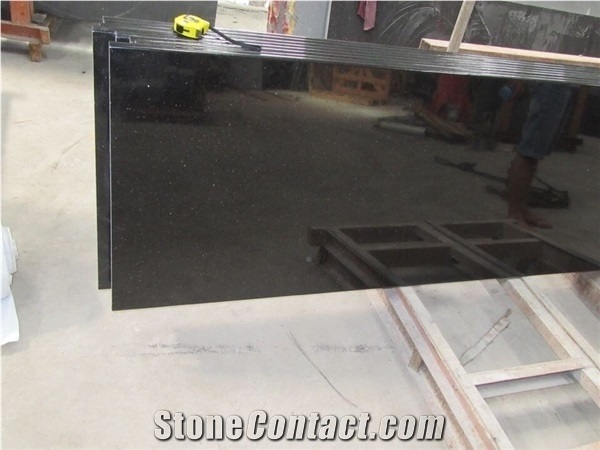 Indian Popular Cheap Absolute Black Galaxy Granite Polished Kitchen, Desk, Bar Tops, Worktops with Round/Bullnose Edge,Natural Building Stone Bench Tops for Hotels Decoration Use