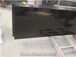 Indian Popular Cheap Absolute Black Galaxy Granite Polished Kitchen, Desk, Bar Tops, Worktops with Round/Bullnose Edge,Natural Building Stone Bench Tops for Hotels Decoration Use