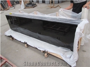 Indian Popular Cheap Absolute Black Galaxy Granite Polished Kitchen, Desk, Bar Tops, Worktops with Round/Bullnose Edge,Natural Building Stone Bench Tops for Hotels Decoration Use