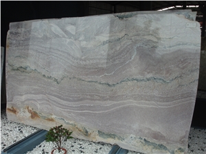 Natural Aquarella Quartzite Slabs, Landscape Painting Quartzite, Pink Quartzite Slabs & Cut to Size & Tiles for Wall and Floor