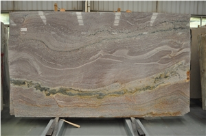 Natural Aquarella Quartzite Slabs, Landscape Painting Quartzite, Pink Quartzite Slabs & Cut to Size & Tiles for Wall and Floor