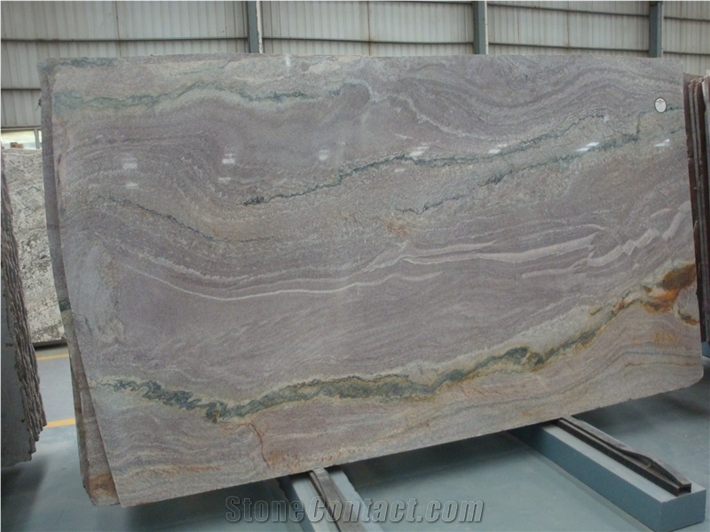 Natural Aquarella Quartzite Slabs, Landscape Painting Quartzite, Pink Quartzite Slabs & Cut to Size & Tiles for Wall and Floor