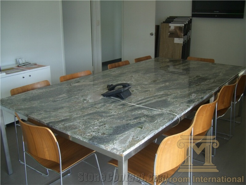 Verde Rey Imperial Tabletops,Imperial Green Granite,Verde Imperial Lineal,Green,Polished,Brazil,Countertops,Tabletops,Reception Desk