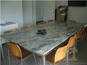 Verde Rey Imperial Tabletops,Imperial Green Granite,Verde Imperial Lineal,Green,Polished,Brazil,Countertops,Tabletops,Reception Desk