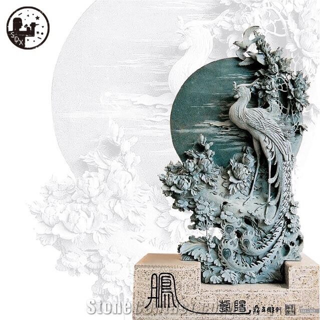 China G682 Yellow Granite Phoenix Sculpture, Phoenix Statue, Blue Limestone Sculptures Garden Landscaping Western Landscape & Handcarved Sculptures with Best Price and High Quality