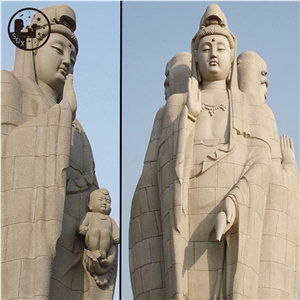 G603 Grey Granite Stone Art Work, Pink Sandstone Artifacts & Handcrafts Guanyin Carving Kwan-Yin,Sculptures Avalokitesvara,Gods Sculptures