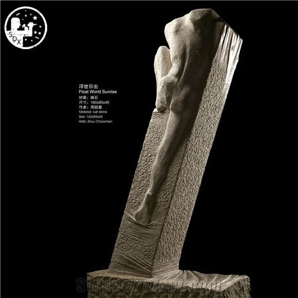 G612 Material,Bust Nude Muscle Lines Sculpture,Religious Garden Decoration Art Abstract Statue,Staring at the Distance Long Hair Woman Statue,Customisation