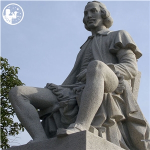 G682 G612 G603 Granite,Staring at the Distance Shakespeare Sculpture,Vivid Human Statue,European Style Garden Landscape,Handcraft Stone,Customisation