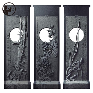 Granite G612 G633 G654 G682,Chinese Style Screen,Plum Blossom,Cymbidium,Chrysanthemum,Bamboo Reliefs,Japanese Style Byobu,Custom Art Interior Design