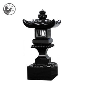 Granite,Japanese Style Design Tombstone with Lotus Flower,Custom Gravestone with Cutin Lantern,European Single Couple Family Headstones
