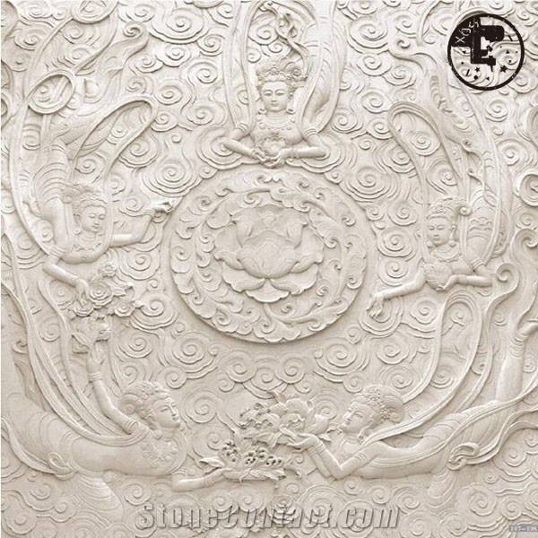 Granite Wall Reliefs Design,Engraveing Ideas,Buddism Godness Guanyin Handcraft Relieve,Flower Angela Jesus European Style Sculpture Reliefs,Landscape Garden Campus Custom Reliefs