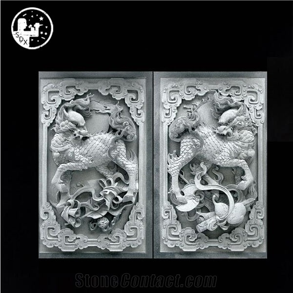 Handcraft Relief Granite Design,Hand Carved Flower Natural Stone Pattern for Wall Decoration,Modern Statue Design,Engraved G654 Granite Reliefs&Relieve/ Granite Wall Reliefs