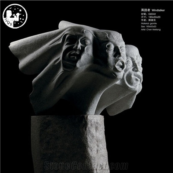 Western and European,Usa Style -China Popular Natural Granite Stone -G654/G603 Grey Granite Light Grey Abstract Human Sculptures,Landscape,Head Statues-Owned Factory