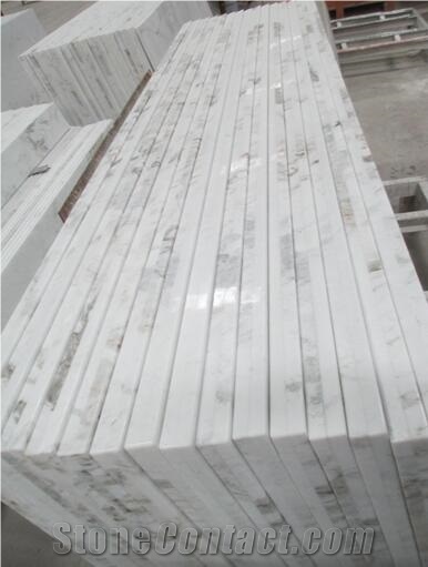 China Marble Oriental White, Crystal White Marble, Snow White Marble, Bianco Statuario Venato Marble, Statuary Vein, Suit for Countertops, Polished, Honed