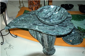 Cloud Green Sinks Marble Bath Tops