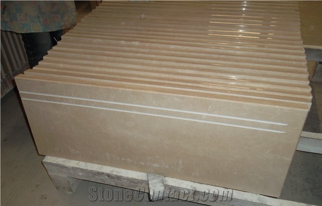 Sally Anna Marble, Beige Marble,Suit for Steps, Deck Stair,Stair Riser, Staircase, Polished, Cut-To-Size, Sandblasted