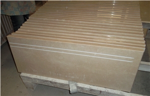 Sally Anna Marble, Beige Marble,Suit for Steps, Deck Stair,Stair Riser, Staircase, Polished, Cut-To-Size, Sandblasted