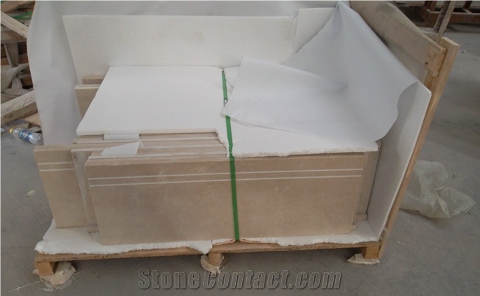 Sally Anna Marble, Beige Marble,Suit for Steps, Deck Stair,Stair Riser, Staircase, Polished, Cut-To-Size, Sandblasted