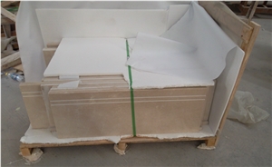 Sally Anna Marble, Beige Marble,Suit for Steps, Deck Stair,Stair Riser, Staircase, Polished, Cut-To-Size, Sandblasted