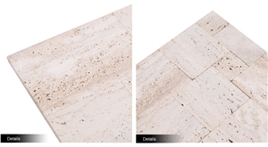 Brick Travertine Mosaic Custom Design Exterior Wall Tile,Mix Shaped Beige White Stone Mosaic New Design , Light Beige Travertine Machine Cut Mosaic Tile
