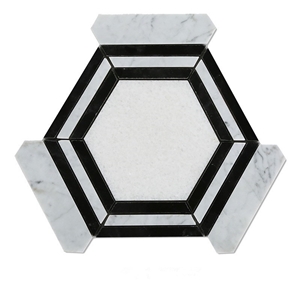 Carrara White Marble Hexagon Mosaic Tile Polished , Nero Marquina Marble Mosaic Tile , Black and White Marble Mosaic Carrara White Marble Hexagon Mosaic Tile Polished , Nero Marquina Marble Mosaic Tile , Black and White Marble Mosaic