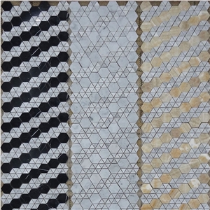 Carrara White Marble Polished Hexagon Mixed Triangle Mosaic Tile,Bianco Carrara Mosaic, Italian White Marble Mosaic, Italian White, Carrara White
