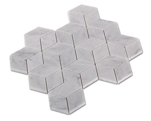 Carrara White Marble Rhombus Hexagon Mosaic Tiles,Italian White Marble Mosaic, Italian White, Carrara White