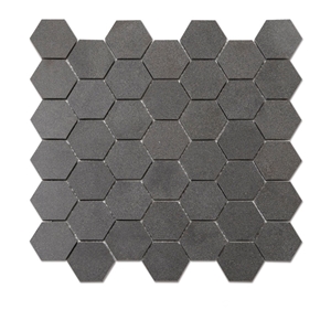 China Basalt Mosaic Tile & Hainan Grey Stone Mosaic, Black Basalt Mosaic Tile