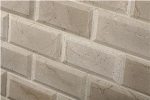Crema Marfil Beveled Subway Tile,Spanish Crema Marfil Brick Mosaic Tile, Cream Marble Mosaic, Marble Subway Wall Mosaic Tile ,Crema Marfil Beveled Pillowed Mesh-Mosaic Marble Tile