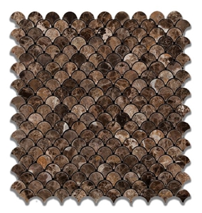 Emperador Dark Marble Polished Fish Scale Marble Mosaic Tile,Emperador Dark New Design Marble Mosaic Tiles, Emperador Dark Fan-Shaped Mosaic, Marron Dark Marble Mosaic Emperador Dark Marble Polished Fish Scale Marble Mosaic Tile,Emperador Dark New Design Marble Mosaic Tiles, Emperador Dark Fan-Shaped Mosaic, Marron Dark Marble Mosaic