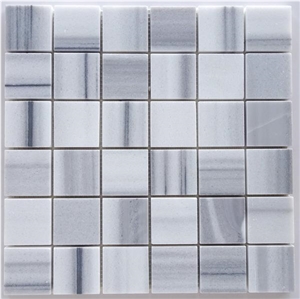 Mink Marmara Equator White Marble French Pattern, Liner Strip Marble Mosaic, Brick Pattern Marble Mosaic Tile, Marmara Normal Marble Mosaic Tile