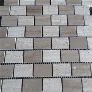 New Design Athens Grey Marble Mosaic,Wooden Grey Marble Subway Mosaic Tiles,White Oak, White Wood Vein, Athen Grey Marble, Grey Wood Vein Marble