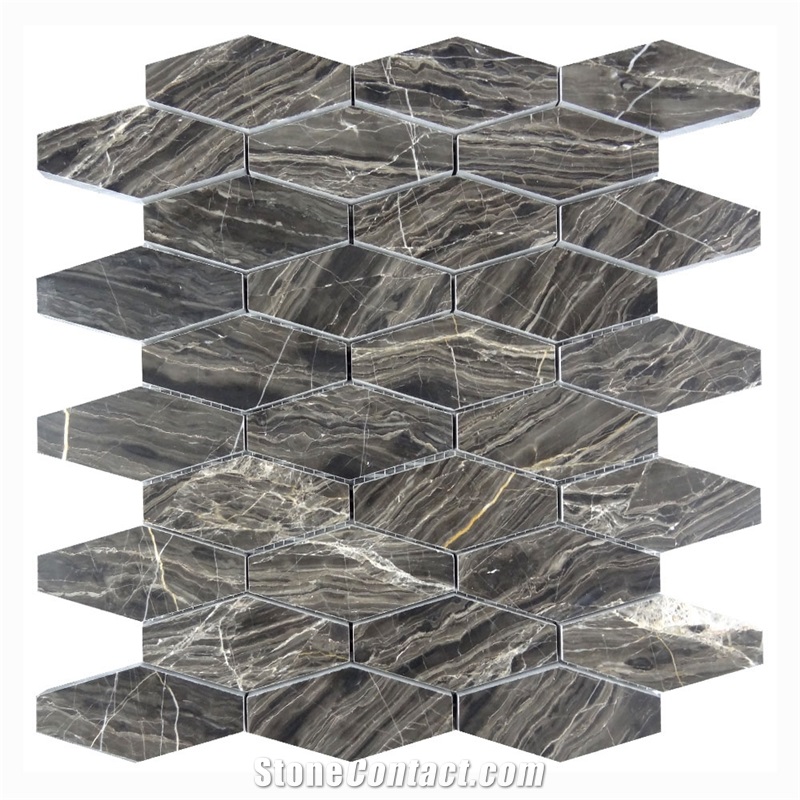 New Serpegegiante Gray Hexagon Marble Tile Of China