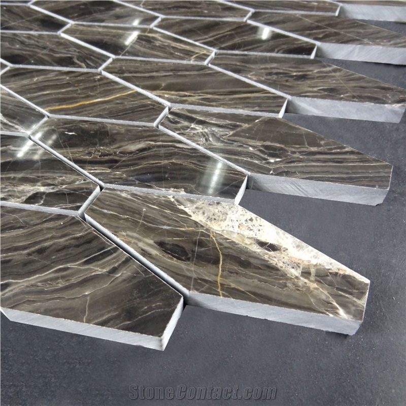 New Serpegegiante Gray Hexagon Marble Tile Of China