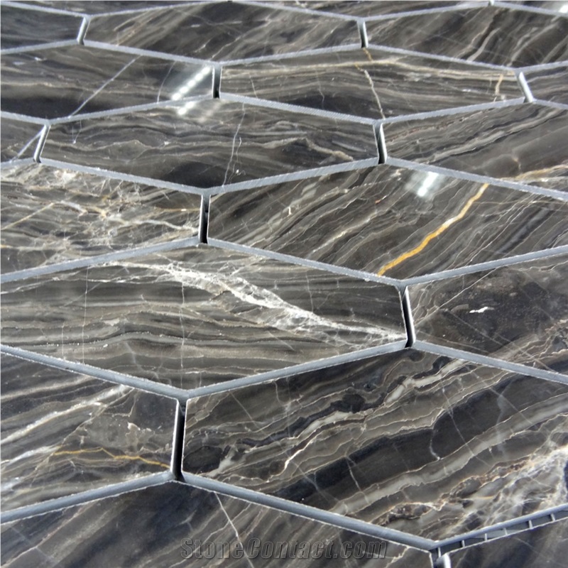 New Serpegegiante Gray Hexagon Marble Tile Of China