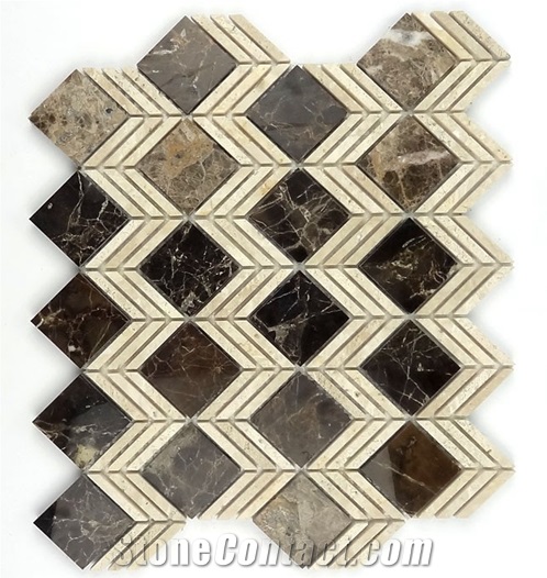Spain Dark Emperador Mosaic Polished Marble Tile for Splashback,Emperador Dark Mosaic,Chinese Dark Emperador,Emperador Dark Mosaic,Dark Marble Mosaic,Chinese Marron
