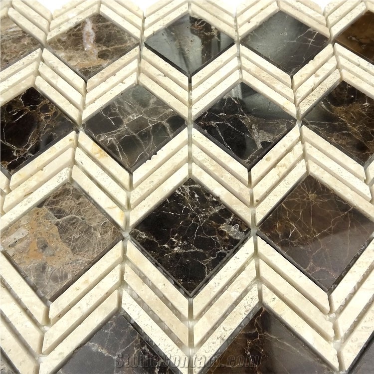 Spain Dark Emperador Mosaic Polished Marble Tile for Splashback,Emperador Dark Mosaic,Chinese Dark Emperador,Emperador Dark Mosaic,Dark Marble Mosaic,Chinese Marron