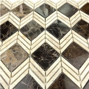 Spain Dark Emperador Mosaic Polished Marble Tile for Splashback,Emperador Dark Mosaic,Chinese Dark Emperador,Emperador Dark Mosaic,Dark Marble Mosaic,Chinese Marron