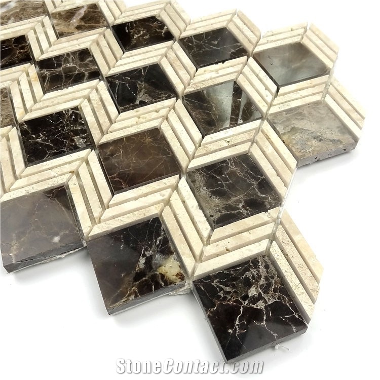 Spain Dark Emperador Mosaic Polished Marble Tile for Splashback,Emperador Dark Mosaic,Chinese Dark Emperador,Emperador Dark Mosaic,Dark Marble Mosaic,Chinese Marron