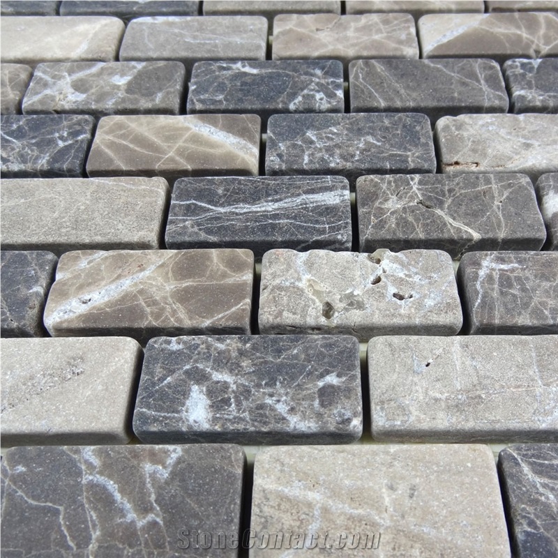 Spain Dark Emperador Mosaic Tumbled Brick Tile,Marron Dark, Spanish Emperador Dark Square Mosaic,Emperador Dark Mosaic,Chinese Dark Emperador,Emperador Dark Mosaic,Dark Marble Mosaic,Chinese Marron