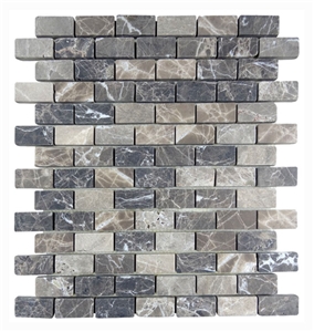 Spain Dark Emperador Mosaic Tumbled Brick Tile,Marron Dark, Spanish Emperador Dark Square Mosaic,Emperador Dark Mosaic,Chinese Dark Emperador,Emperador Dark Mosaic,Dark Marble Mosaic,Chinese Marron