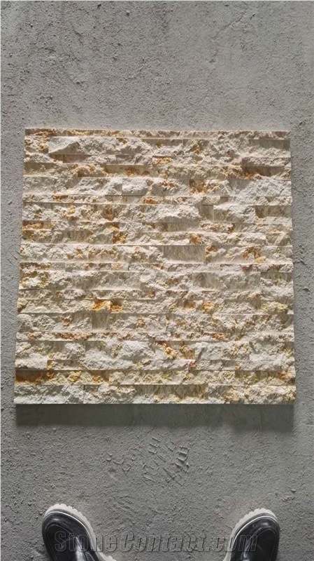 Sunny Beige ,Beige Marble,Gold Marble Splitted Culture Stone,Ledge Stone ,Wall Cladding Panel,Stacked Stone Veneer( Corner Stone ,Brick Stacked Stone),Exposed Wall Stone