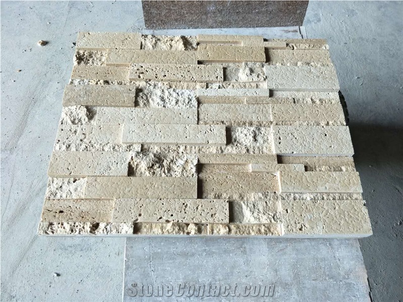 Travertine Split and Acid Washing Face Culture Stone,Ledge Stone ,Wall Cladding Panel,Stacked Stone Veneer( Corner Stone ,Brick Stacked Stone),Exposed Wall Stone