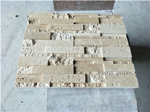 Travertine Split and Acid Washing Face Culture Stone,Ledge Stone ,Wall Cladding Panel,Stacked Stone Veneer( Corner Stone ,Brick Stacked Stone),Exposed Wall Stone