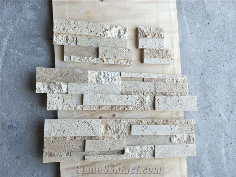 Travertine Split and Acid Washing Face Culture Stone,Ledge Stone ,Wall Cladding Panel,Stacked Stone Veneer( Corner Stone ,Brick Stacked Stone),Exposed Wall Stone