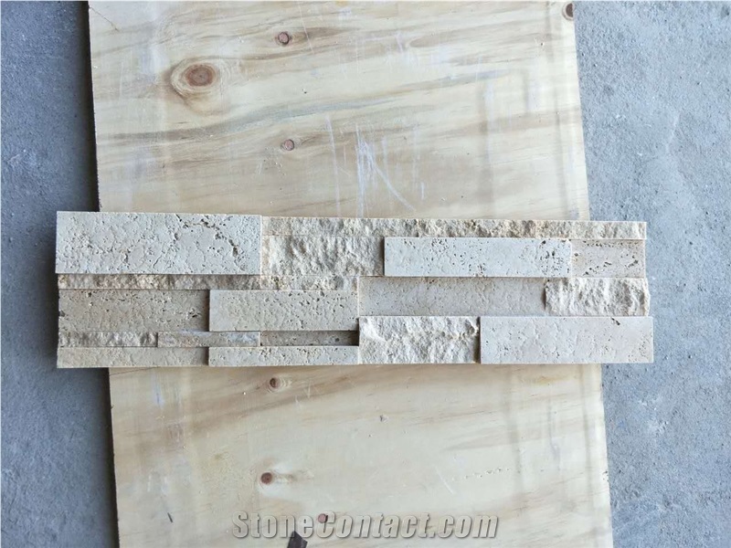 Travertine Split and Acid Washing Face Culture Stone,Ledge Stone ,Wall Cladding Panel,Stacked Stone Veneer( Corner Stone ,Brick Stacked Stone),Exposed Wall Stone