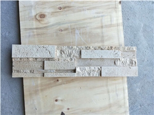 Travertine Split and Acid Washing Face Culture Stone,Ledge Stone ,Wall Cladding Panel,Stacked Stone Veneer( Corner Stone ,Brick Stacked Stone),Exposed Wall Stone