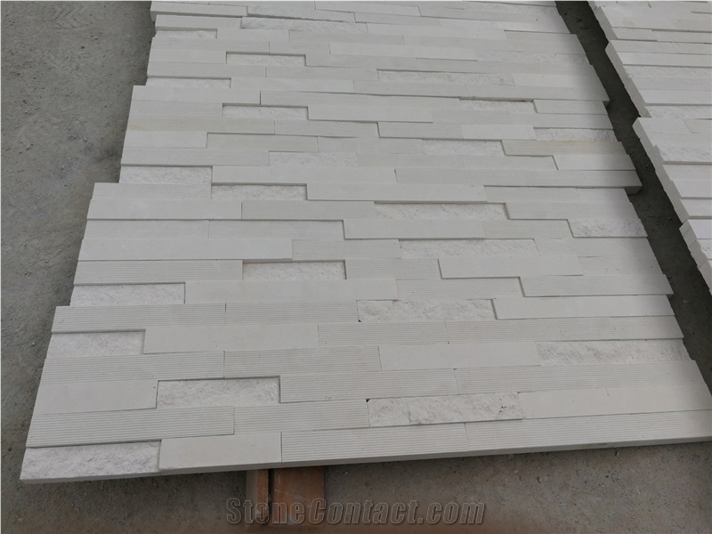 White Limestone ,Limra/Lymra White Limestone Splitted and Grooved Culture Stone,Ledge Stone ,Wall Cladding Panel,Stacked Stone Veneer( Corner Stone ,Brick Stacked Stone),Exposed Wall Stone