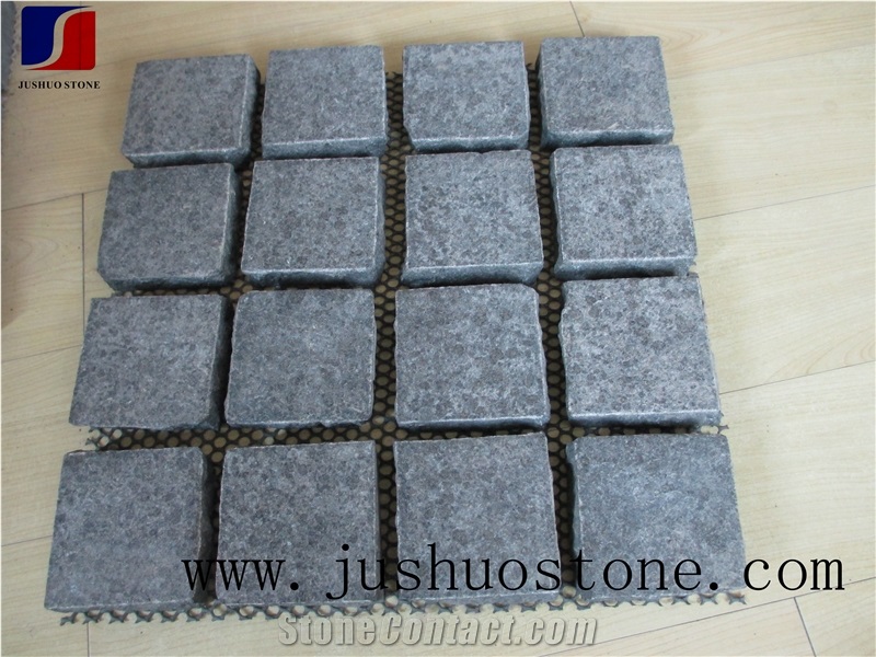 G684 China Black Basalt Black Galaxy Black Pearl Fuding Black Cleft Natural Split Cube Paver