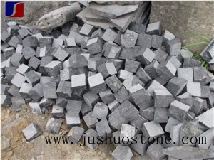 G684 China Black Basalt Black Galaxy Black Pearl Fuding Black Cleft Natural Split Cube Paver